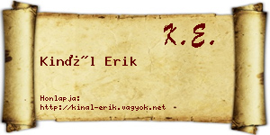 Kinál Erik névjegykártya