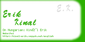 erik kinal business card